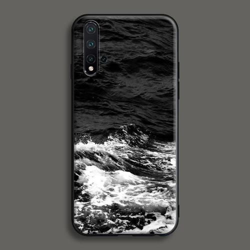 华为nova7pro主题壁纸,华为nova7pro官方壁纸 适用华为nova5pro/nova7/3/4/nova6手机壳黑白色插画