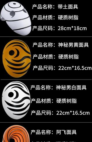 火影忍者宇智波带土cos面具晓组织阿飞树脂面罩 动漫cosplay道具