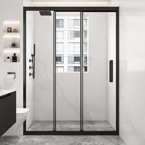 三联动淋浴推拉门浴室隔断玻璃移门卫生间干湿分离长虹房门