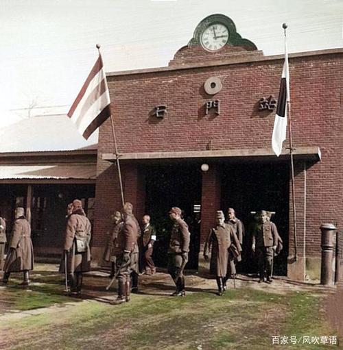 老照片:1938年的石家庄火车站