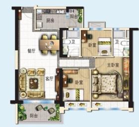 碧桂园山河城-3室2厅2卫-建面 110m