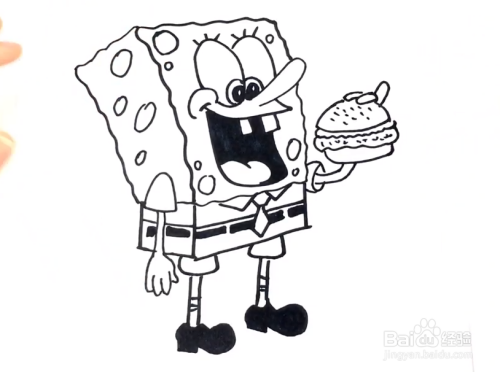 简笔画教程——如何用彩笔一步一步画海绵宝宝