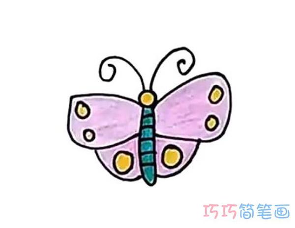 彩色蝴蝶简笔画图片幼儿园涂色蝴蝶怎么画简单可爱