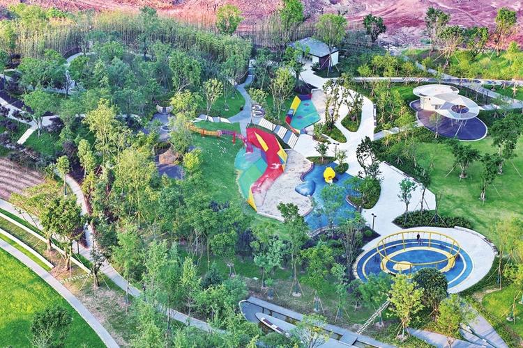 花滩市政北公园通过竣工验收并正式开放_合川区人民