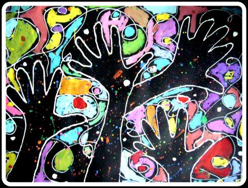 凡高色彩班作品——音乐色彩感染《春天的小树林》