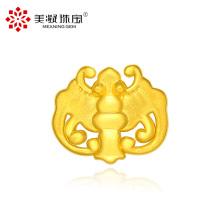 美凝珠宝 3d硬足金吊坠黄金手坠珠 路路通配坠子转运珠配珠 黄金蝙蝠