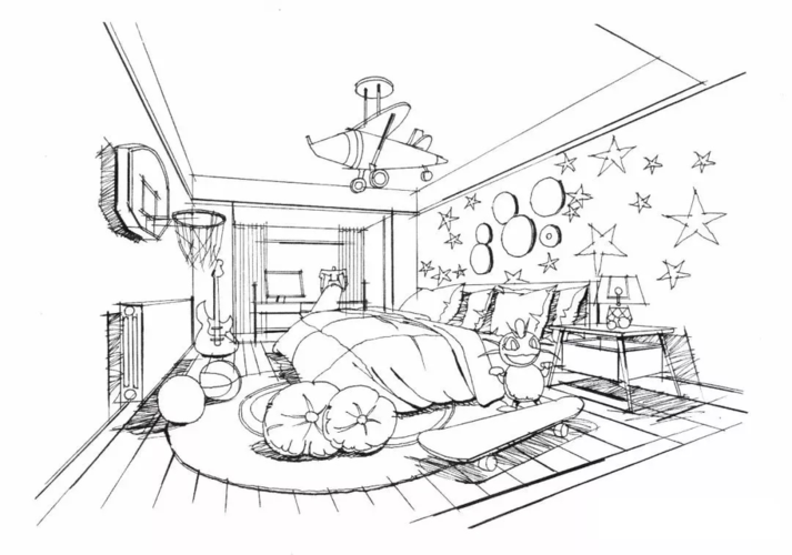 儿童房马克笔上色步骤图! - 效果图交流区-建e室内