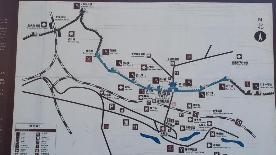 水关长城地图,水关长城是八达岭长城的一部分.
