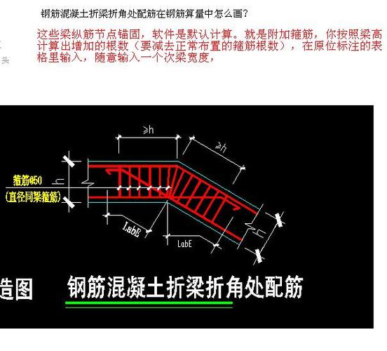 钢筋混凝土折梁折角处配筋在钢筋算量中怎么画?