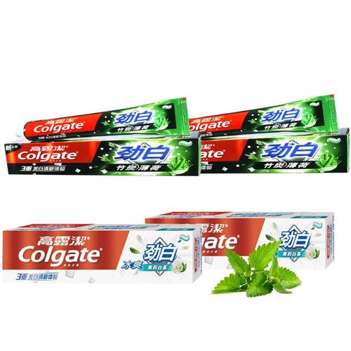 colgate 高露洁 劲白牙膏特惠装(茉莉白茶180g*2 竹炭