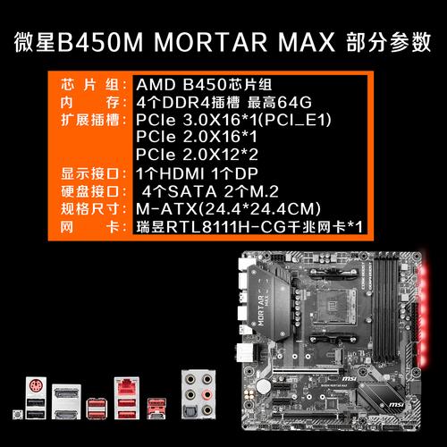 微星b450m迫击炮mortarmax原生支持三代amd锐龙智能电脑硬件
