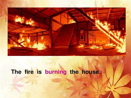 the fire is burning the house.