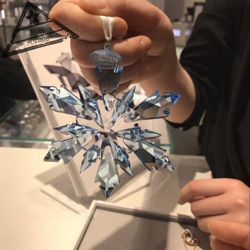 专柜 施华洛世奇冰雪奇缘水晶汽车挂件挂饰品2018大雪花吊坠(冰雪奇缘