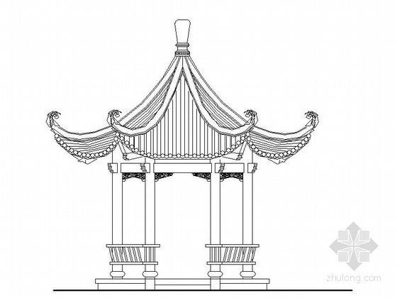 [分享]木结构六角凉亭图资料下载