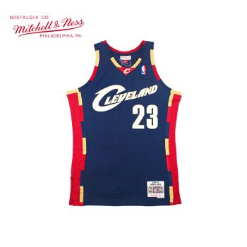 mitchellness复古球衣sw球迷版nba骑士队0809赛季詹姆斯詹皇篮球服
