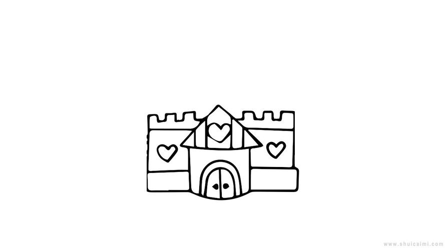 首先画出中间漂亮的小房子这一篇文章告诉你公主城堡简笔画怎么画,让