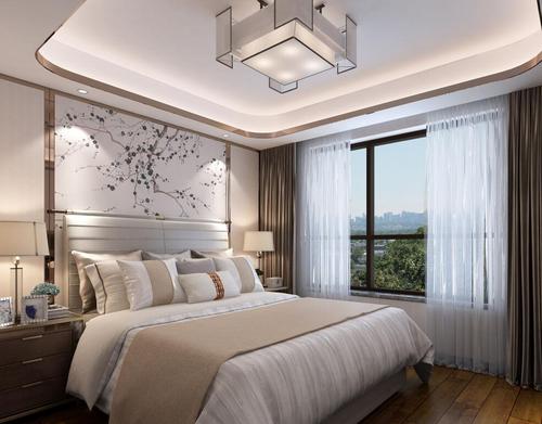 卧室现代吊顶三居室装修