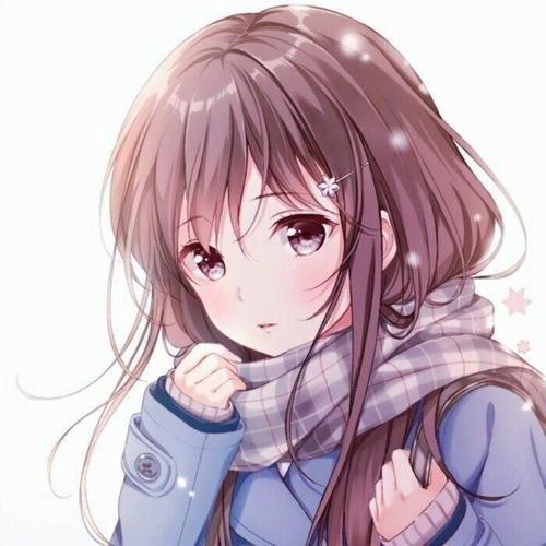 长发围巾萌系头像