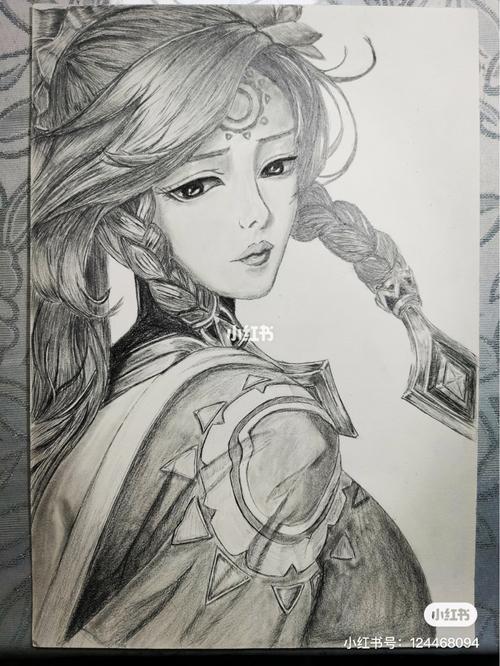 王者荣耀手绘|伽罗手绘|铅笔手绘_手绘_人文_绘画