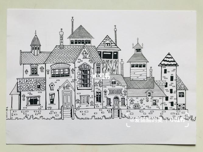 建筑画 简单线描_线描_建筑_装饰画_黑白画_黑白装饰画_知识_艺术