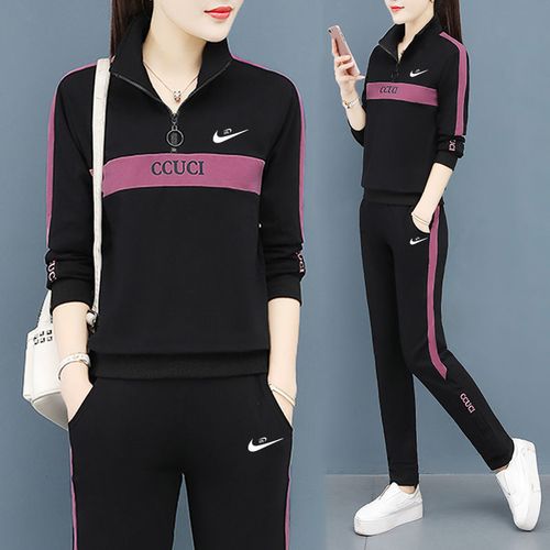 2021年新款运动服,2021年新款女运动套装 【官网正品】休闲运动服套装女士春秋季2021年新款纯棉时尚两件套