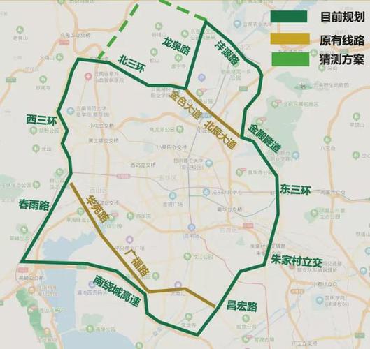 最新昆明三环快速路不走龙泉路昌宏路确定不建高架