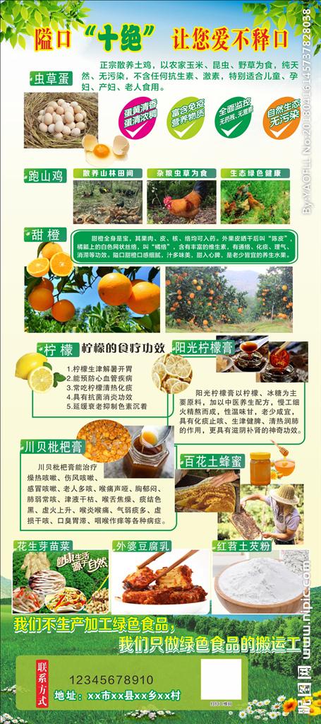 农村土特产展架设计图__广告设计_广告设计_设计图库