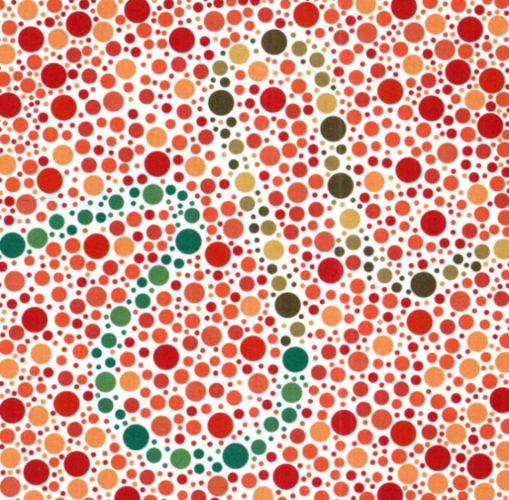 5张色觉测试图能够全部识别3张都很厉害