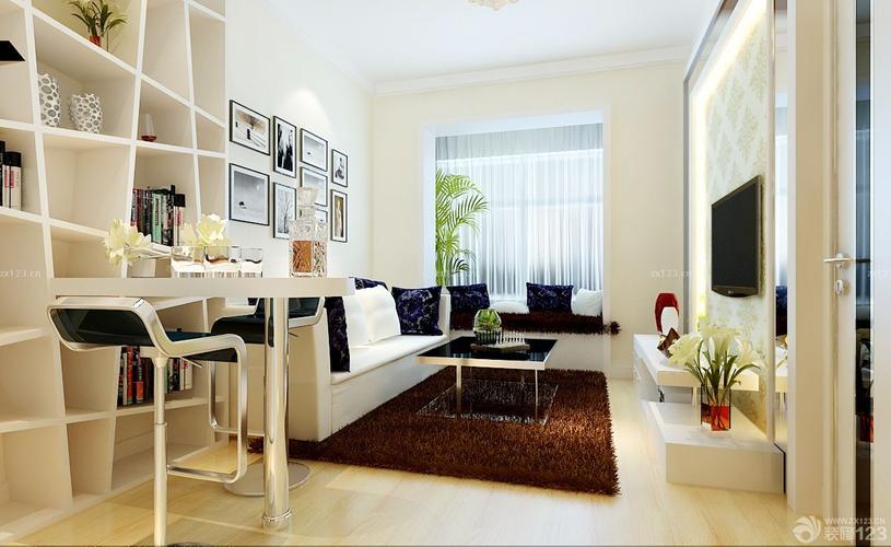 家装现代风格60平米两室一厅小户型设计样板_装修123效果图