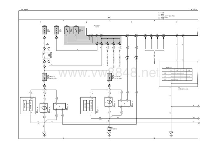 资源分类 丰田汽车 电路图集 2017年丰田凯美瑞系统电路图 大灯灯光和