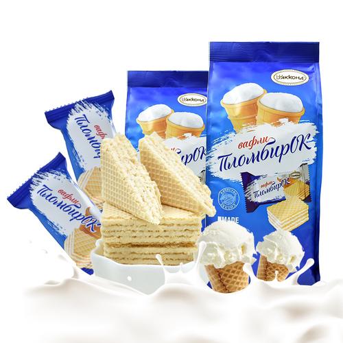 饼干威化俄罗斯进口阿孔特小农庄冰淇淋奶油夹心威化