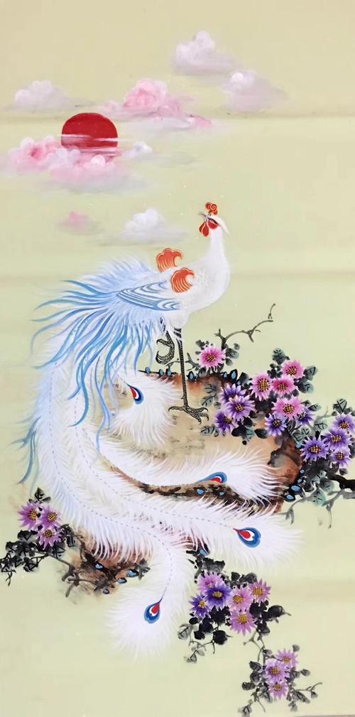 今天看到了美丽的凤凰,精品国画凤凰图
