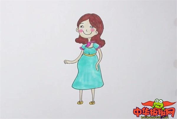 怀孕妈妈简笔画