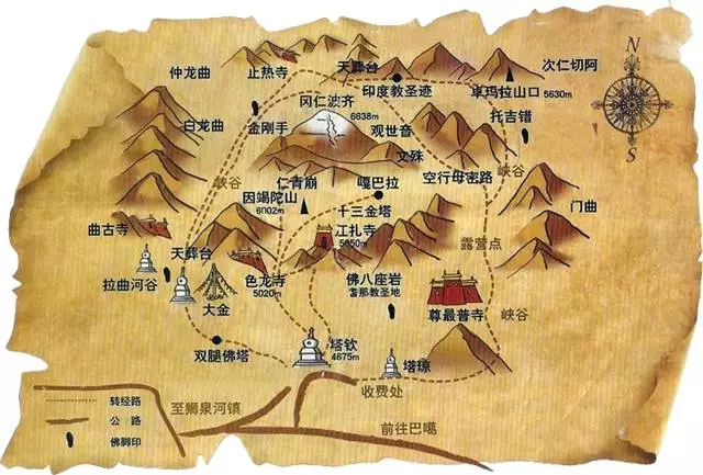 冈仁波齐转山线路图  来自:1688tour