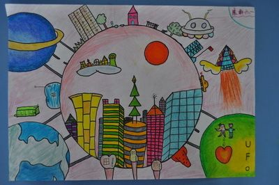 五年级科幻画4k纸简笔画