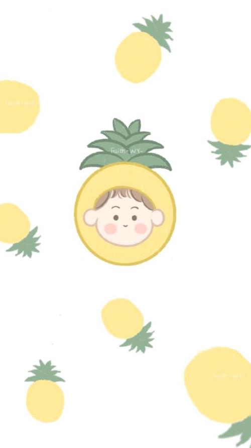 手机壁纸,萌系水果手机屏保