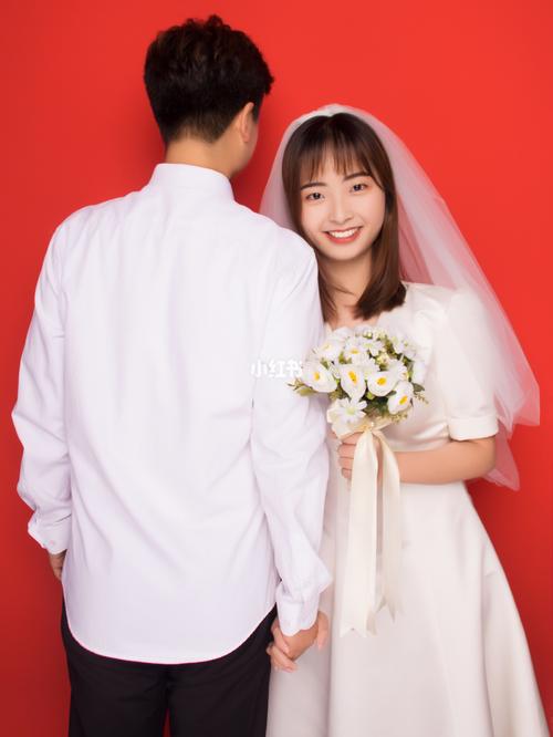 红底轻写真 情侣写真 不一样的头纱照_写真_新年去哪玩_情侣写真_女