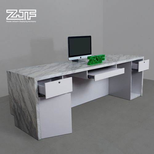 台接待台现代大理办公大理石收银台接待台新增前台吧台前台