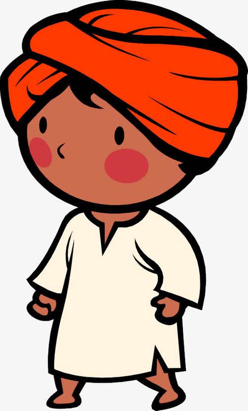 关键词 : 男孩,阿拉伯,白褂子,头巾,卡通