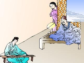 赠花卿配图简笔画一年级