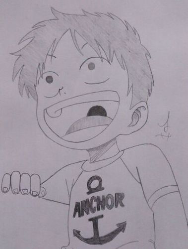 路飞手绘黑白