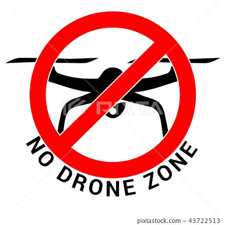 插图素材: no drone zone - black quadcopter in red circle