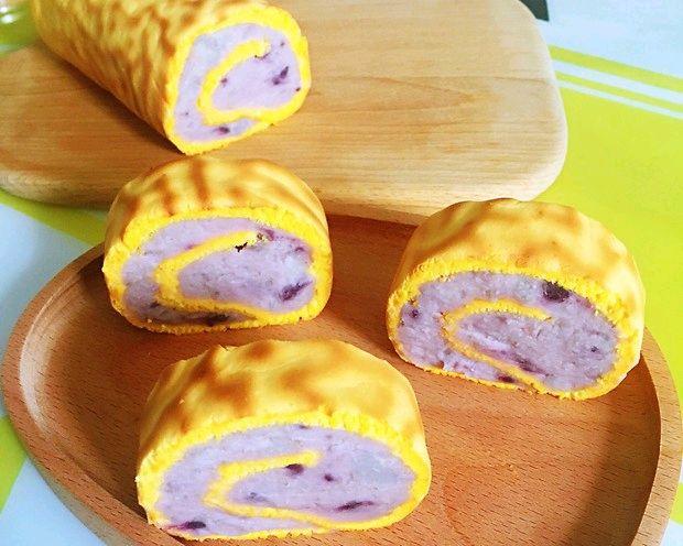 芋泥虎皮卷的做法