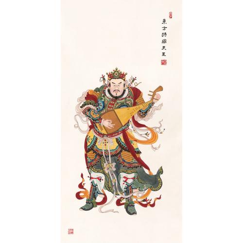 正品工笔人物佛像国画四大天王金刚菩萨画像玄关国画