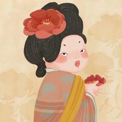 来一组唐朝油画美人头像