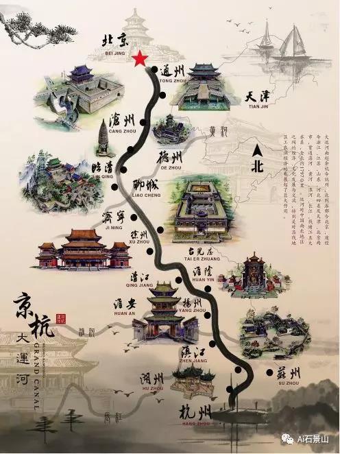 根据京杭大运河文化带行程的