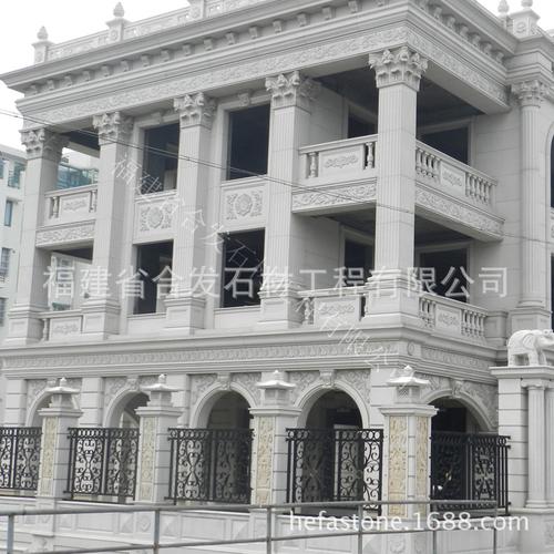 厂家建筑工程外墙 圆柱 栏杆 大理石线条 雕刻花盆石材