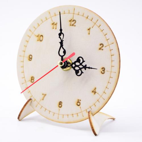 科技小制作手工diy木质时钟表创意拼装时钟模型时间认知教具玩具