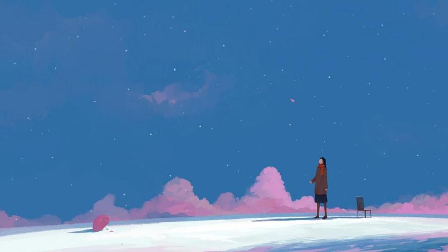 治愈系简约意境手绘插画,高清图片,艺术壁纸-回车桌面