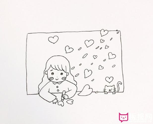 漂亮的人物简笔画教程,画画的小女孩